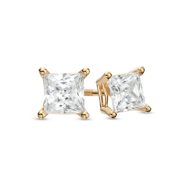 1 CT. T.w. Princess-Cut Diamond Solitaire Stud Earrings in 14K Gold (J/I3)