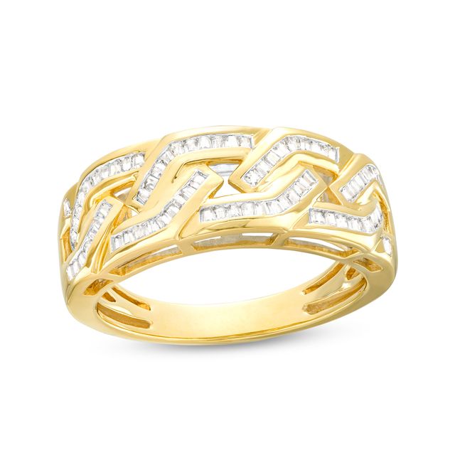5/8 CT. T.w. Baguette Diamond Boomerang Pattern Ring in 10K Gold