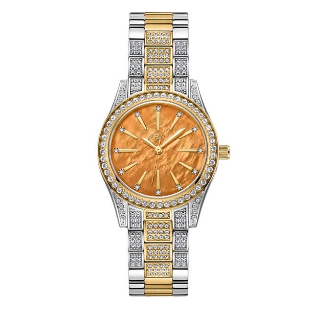 Ladies' JBW Cristal Spectra Diamond and Crystal Accent Two-Tone 18K Gold Plate Watch (Model: J6392C)