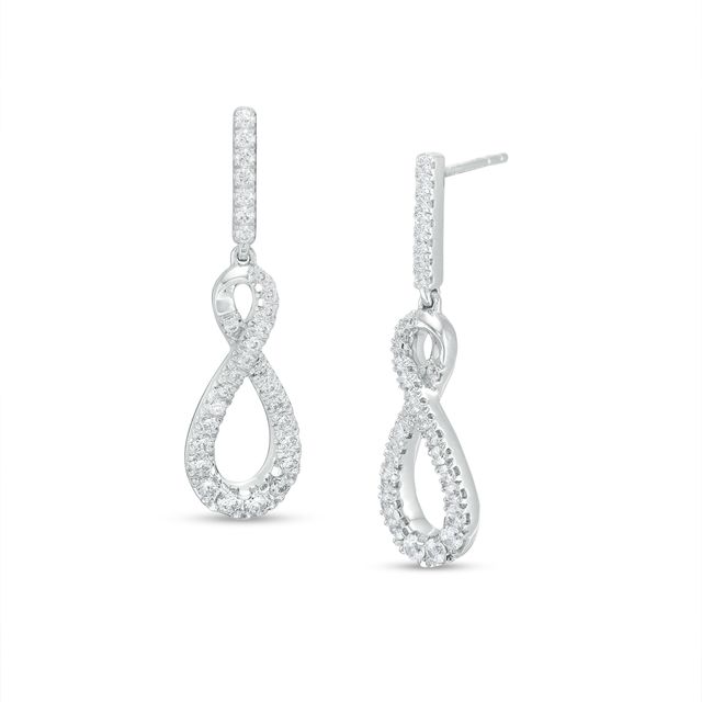5/8 CT. T.w. Certified Lab-Created Diamond Graduated Infinity Loop Drop Earrings in 14K White Gold (F/Si2)