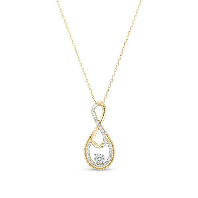 1/2 CT. T.w. Diamond Double Infinity Loop Pendant in 10K Gold