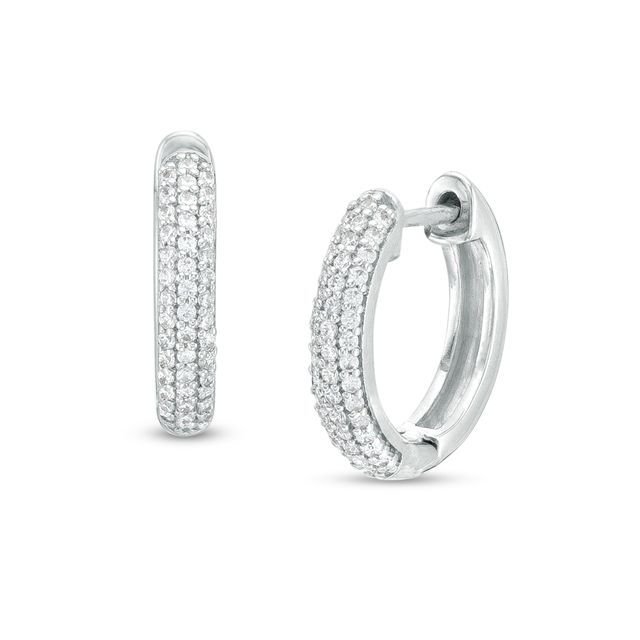 1/4 CT. T.w. Diamond Multi-Row Hoop Earrings in Sterling Silver