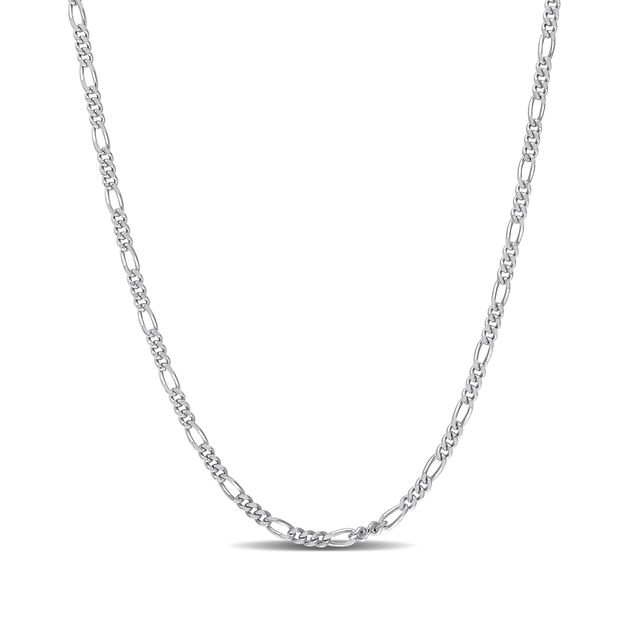 Zales 2.2mm Figaro Chain Necklace in Sterling Silver - 24