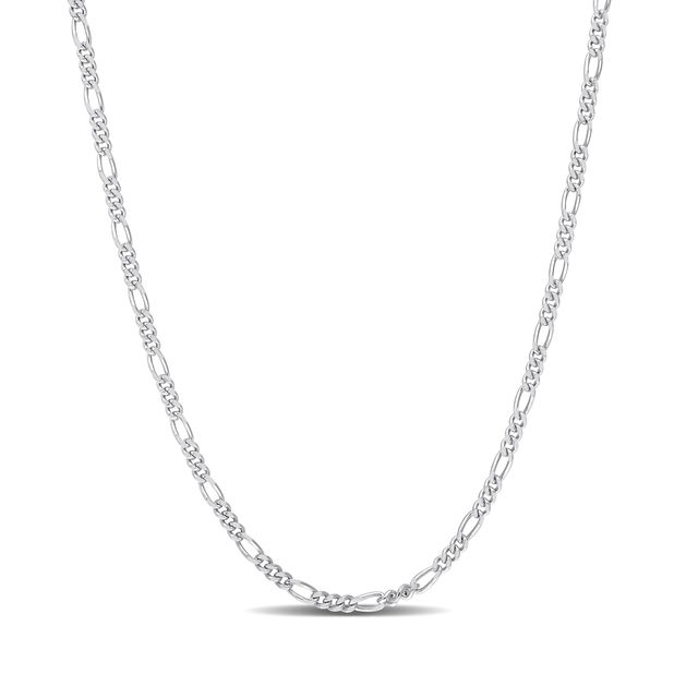 2.2mm Figaro Chain Necklace in Sterling Silver - 20"