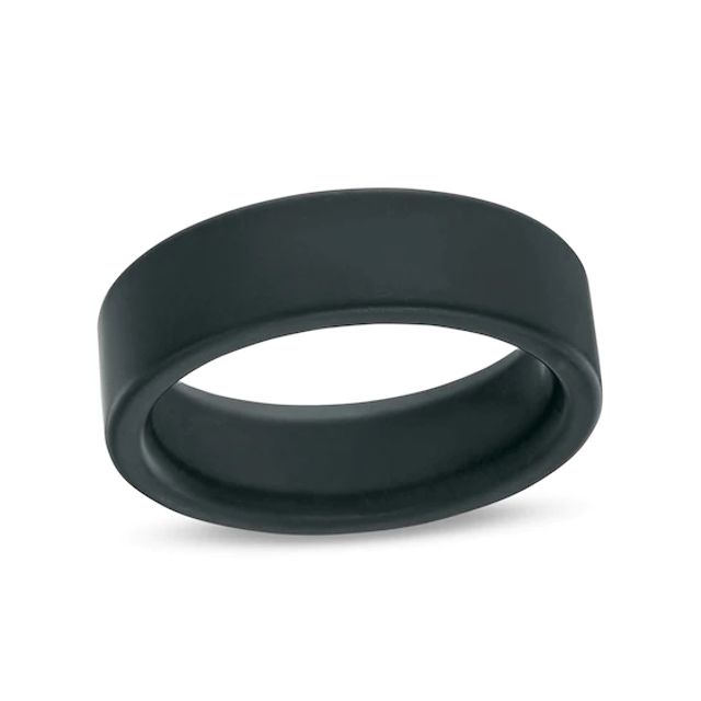 Men's 7.0mm Wedding Band Tungsten with Black Ion-Plate