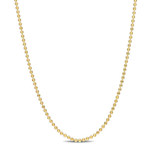 1.5mm Bead Chain Necklace in Sterling Silver with Gold-Tone Flash Plate