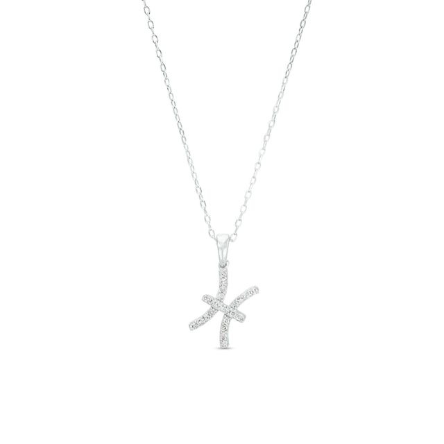 1/8 CT. T.w. Diamond Pisces Tilted Pendant in Sterling Silver