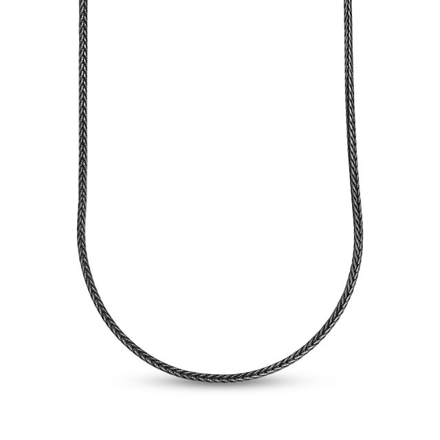Men's 3.5mm Snake Chain Antique-Finish Necklace in Solid Stainless Steel with Black IP
