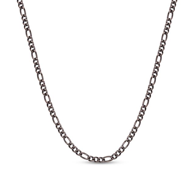 Men's 4.5mm Figaro Chain Necklace in Solid Stainless Steel with Brown IP - 22"