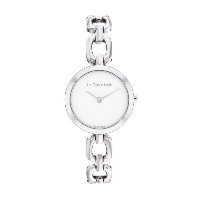 Ladies' Calvin Klein Link Bracelet Watch with White Dial (Model: 25000008)