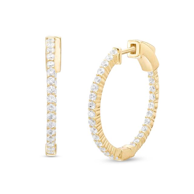 1 CT. T.w. Diamond Inside-Out Hoop Earrings in 14K Gold