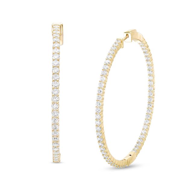 3 CT. T.w. Diamond Inside-Out Hoop Earrings in 14K Gold