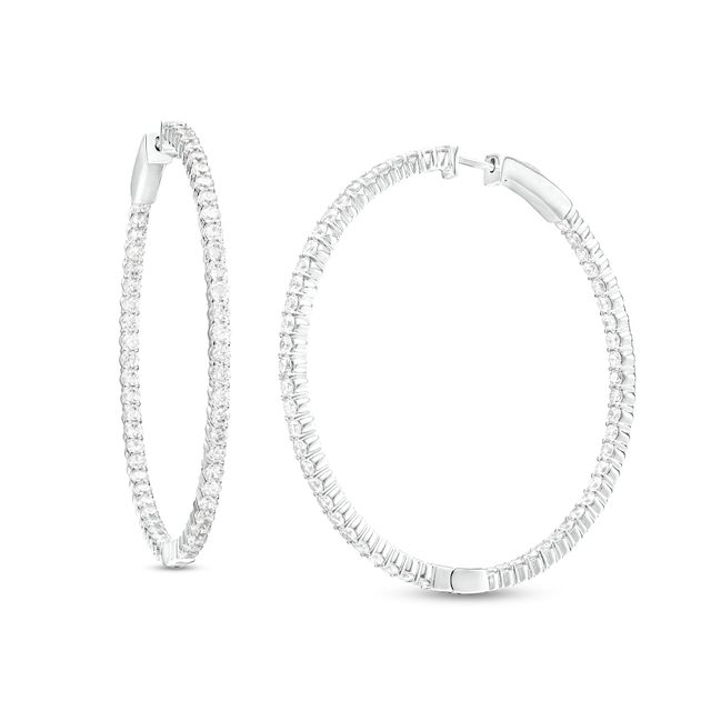 5 CT. T.w. Diamond Inside-Out Hoop Earrings in 14K White Gold