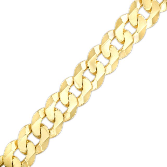 Men's 10.9mm Curb Chain Bracelet in Solid 10K Gold - 8.5"