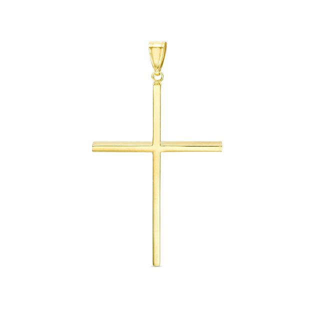 Flat Cross Necklace Charm in 14K Gold