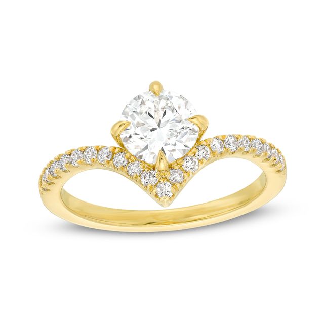 You're the Oneâ¢ 1-1/5 CT. T.w. Certified Lab-Created Diamond Chevron Engagement Ring in 14K Gold (F/Si2)