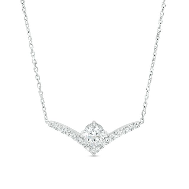 You're the Oneâ¢ 5/8 CT. T.w. Certified Lab-Created Diamond Chevron Necklace in 14K White Gold (F/Si2) â 18.5"