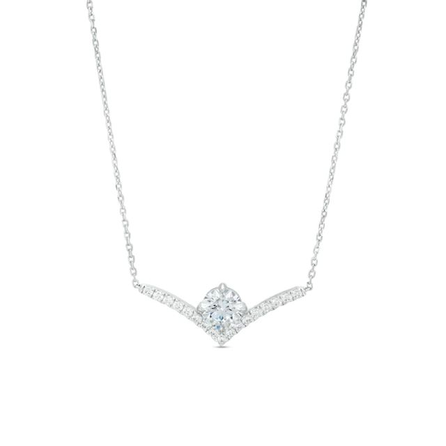 You're the Oneâ¢ 1-1/5 CT. T.w. Certified Lab-Grown Diamond Chevron Necklace in 14K White Gold (F/Si2) â 18.5"