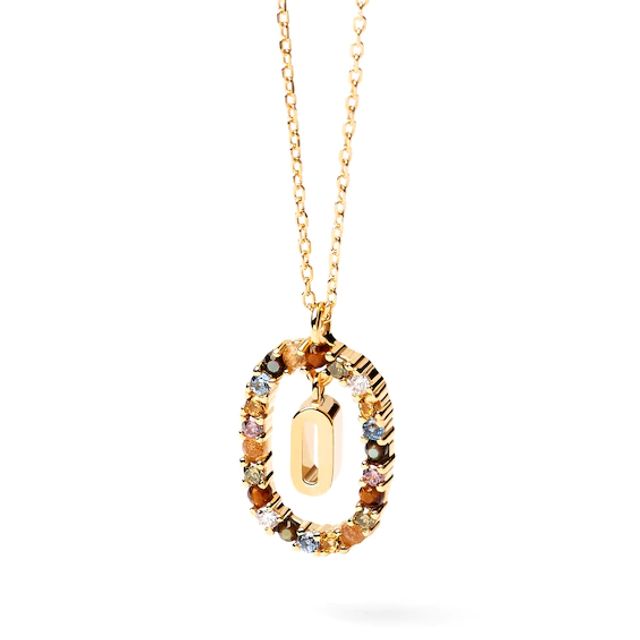 PDPAOLAâ¢ at Zales Multi-Color "O" Pendant in Sterling Silver with 18K Gold Plate