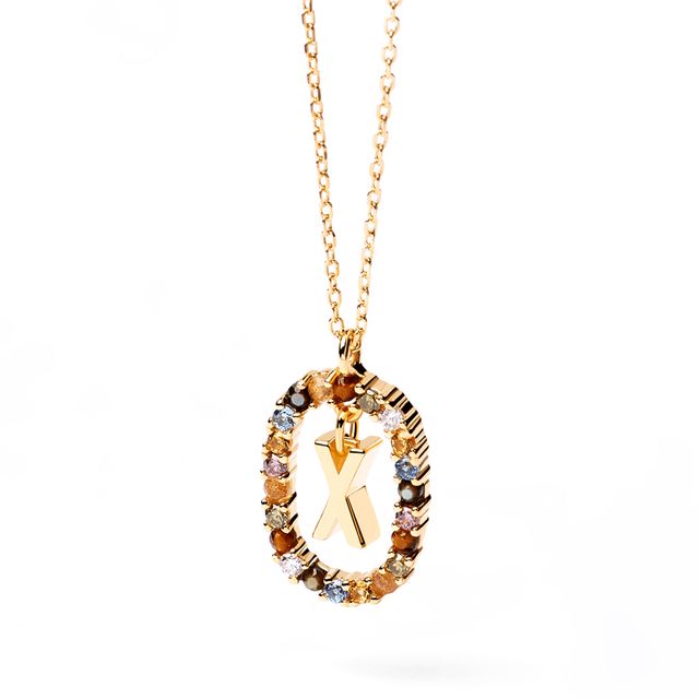 PDPAOLAâ¢ at Zales Multi-Color "X" Pendant in Sterling Silver with 18K Gold Plate