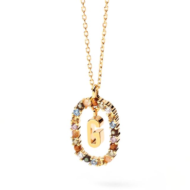 PDPAOLAâ¢ at Zales Multi-Color "G" Pendant in Sterling Silver with 18K Gold Plate