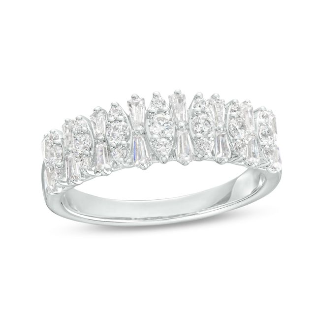 3/4 CT. T.w. Marquise-Shaped Multi-Diamond Alternating Anniversary Band in 14K White Gold