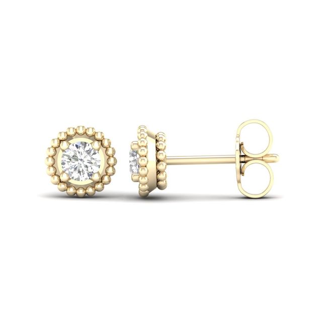 1/3 CT. T.w. Diamond Solitaire Bead Frame Stud Earrings in 10K Gold