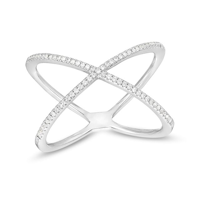 1/8 CT. T.w. Diamond Orbit Ring in 10K White Gold - Size 7