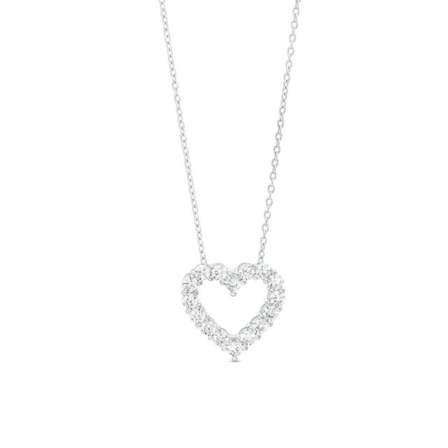 1 CT. T.w. Certified Lab-Grown Diamond Heart Outline Pendant in 14K White Gold (F/Si2)