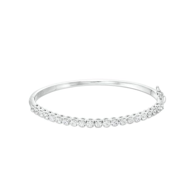 2 CT. T.w. Certified Lab-Created Diamond Bangle in 14K White Gold (F/Si2) â 7.25"
