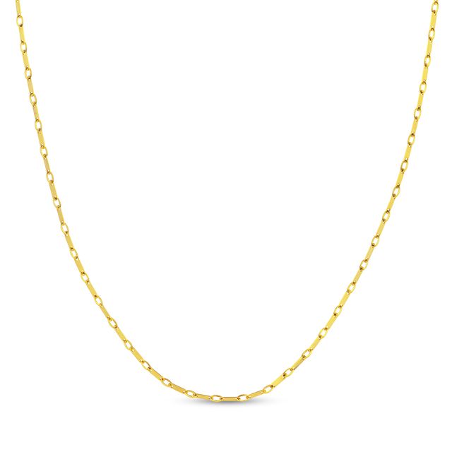 1.85mm Diamond-Cut Flat Link Chain Necklace in Solid 14K Gold