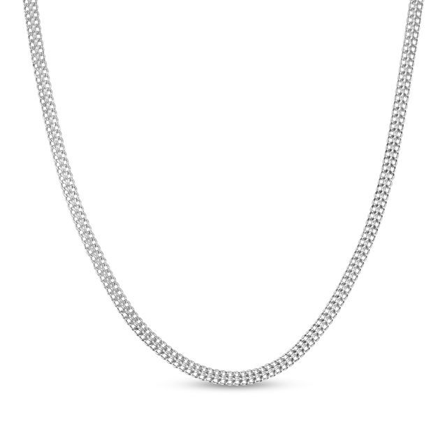 4.3mm Diamond-Cut Bismark Chain Necklace in Hollow 14K White Gold - 16"