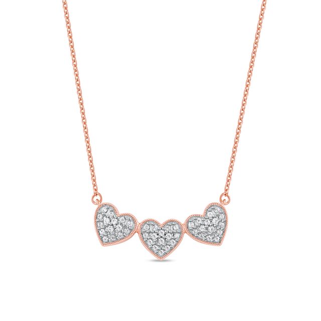 Zales The Kindred Heart from Vera Wang Love Collection Mini Necklace in 14K Rose  Gold - 19