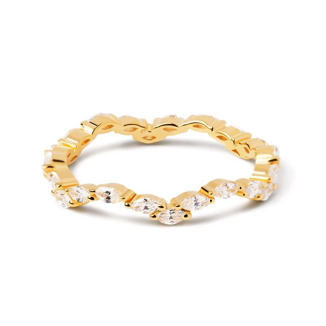 PDPAOLAâ¢ at Zales Marquise Cubic Zirconia Wavy Band in Sterling Silver with 18K Gold Plate