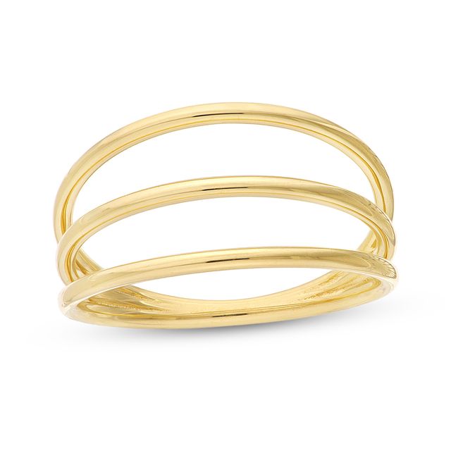 Triple Row Open Shank Ring in 14K Gold