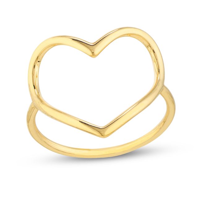 Heart Outline Ring in 14K Gold