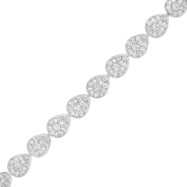 4 CT. T.w. Pear-Shaped Multi-Diamond Line Bracelet in 10K White Gold â 7.5"