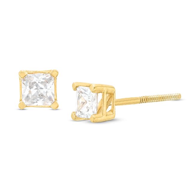 2 CT. T.w. Certified Princess-Cut Lab-Created Diamond Solitaire Stud Earrings in 14K Gold (F/Si2)
