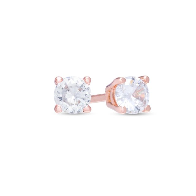 1/3 CT. T.w. Certified Lab-Created Diamond Solitaire Stud Earrings in 10K Rose Gold (I/Si2)