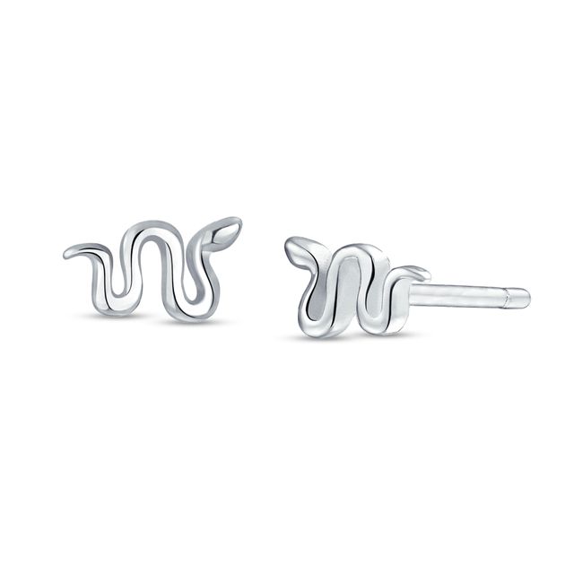 Snake Stud Earrings in Sterling Silver