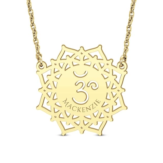 Engravable Chakra Symbol Necklace (1 Symbol and Line)