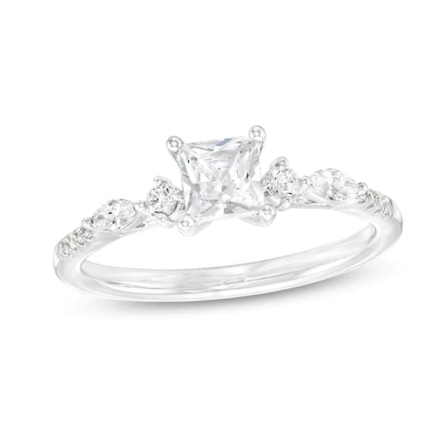 3/4 CT. T.w. Princess-Cut Diamond Engagement Ring in 14K White Gold