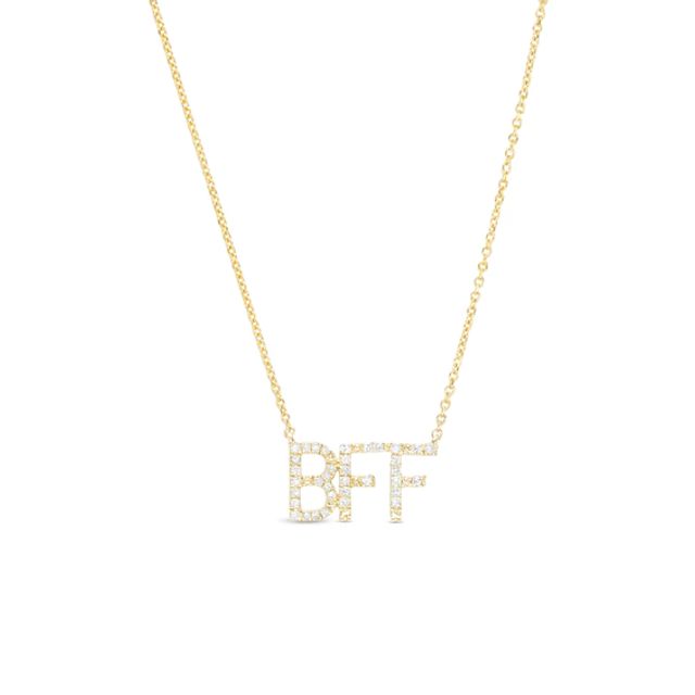Love Talks 1/10 CT. T.w. Diamond "Bff" Script Necklace in 10K Gold