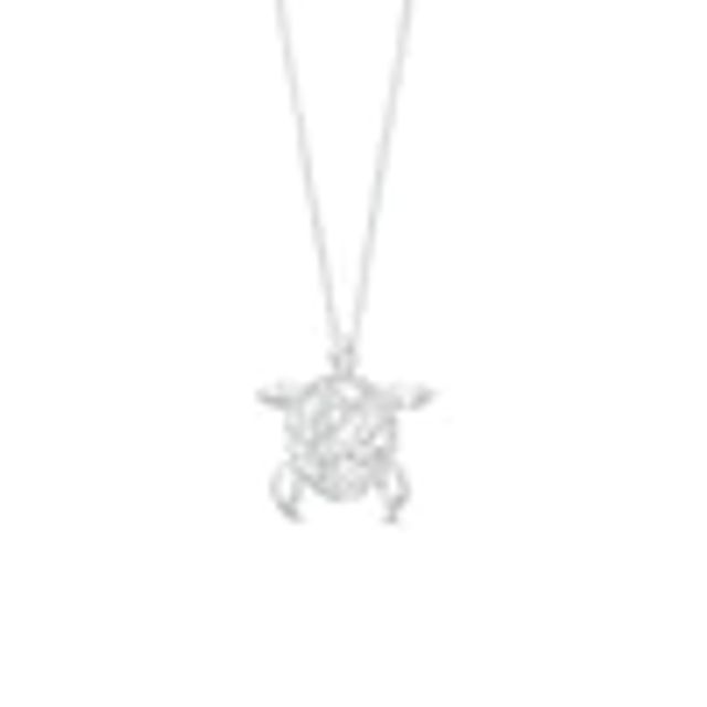 1/20 CT. T.W. Diamond Turtle Family Necklace in Sterling Silver - 17