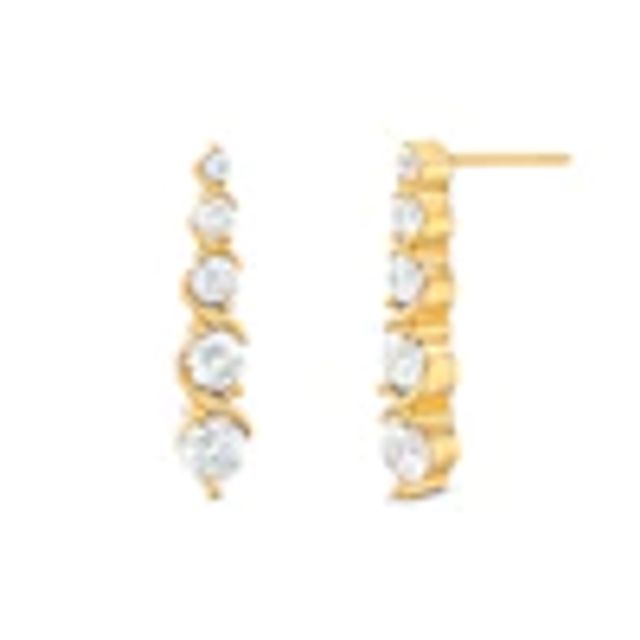 Marilyn Monroeâ¢ Collection 1 CT. T.w. Journey Diamond Five Stone Swirl Drop Earrings in 10K Gold