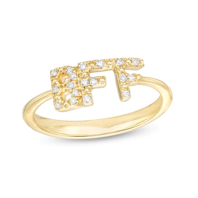 Love Talks 1/15 CT. T.w. Diamond "Bff" Script Ring in 10K Gold