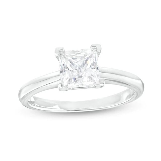 2 CT. Certified Princess-Cut Lab-Created Diamond Solitaire Engagement Ring in 14K White Gold (I/Si2)