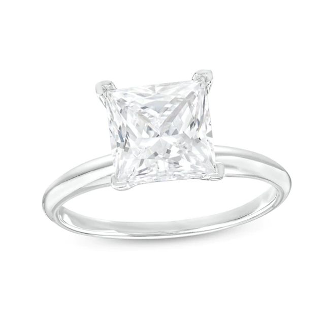 2-1/2 CT. Certified Princess-Cut Lab-Created Diamond Solitaire Engagement Ring in 14K White Gold (I/Si2)