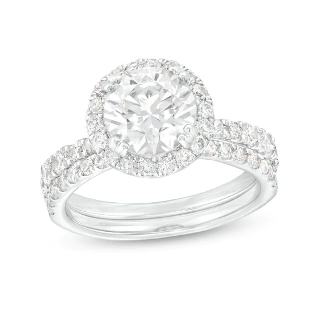 2-7/8 CT. T.w. Certified Lab-Created Diamond Frame Bridal Set in 14K White Gold (I/Si2)