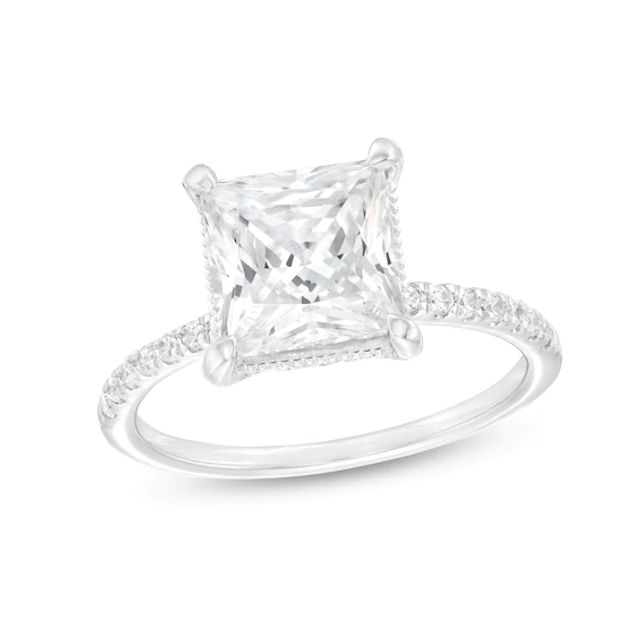 3-1/4 CT. T.w. Certified Princess-Cut Lab-Created Diamond Engagement Ring in 14K White Gold (I/Si2)